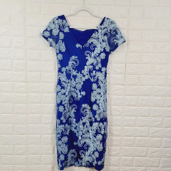 JS Collections Soutache Cocktail Sheath Dress.8 - Picture 7 of 11